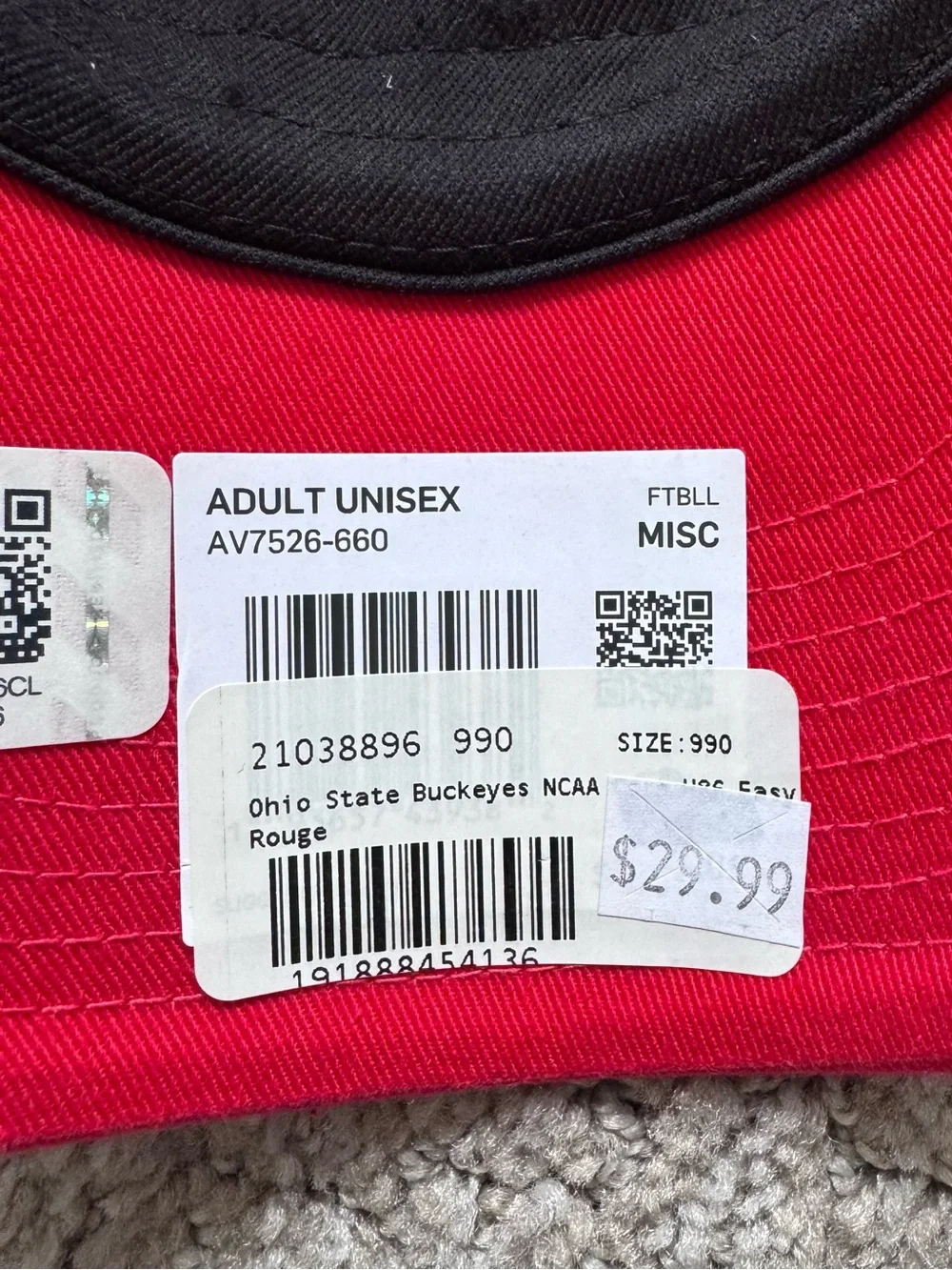 Nike Red Embroidered Logo Heritage86 Cap